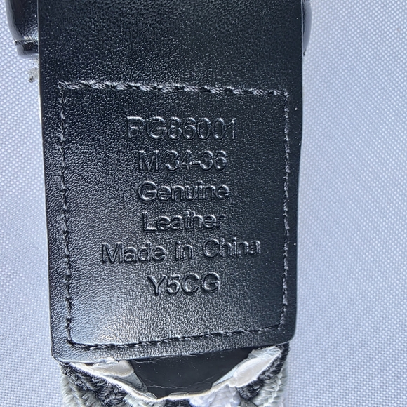 Stylish Black and Gray Woven Belt With 100% Leather Details Unisex 42" X 1.5" - Picture 4 of 11